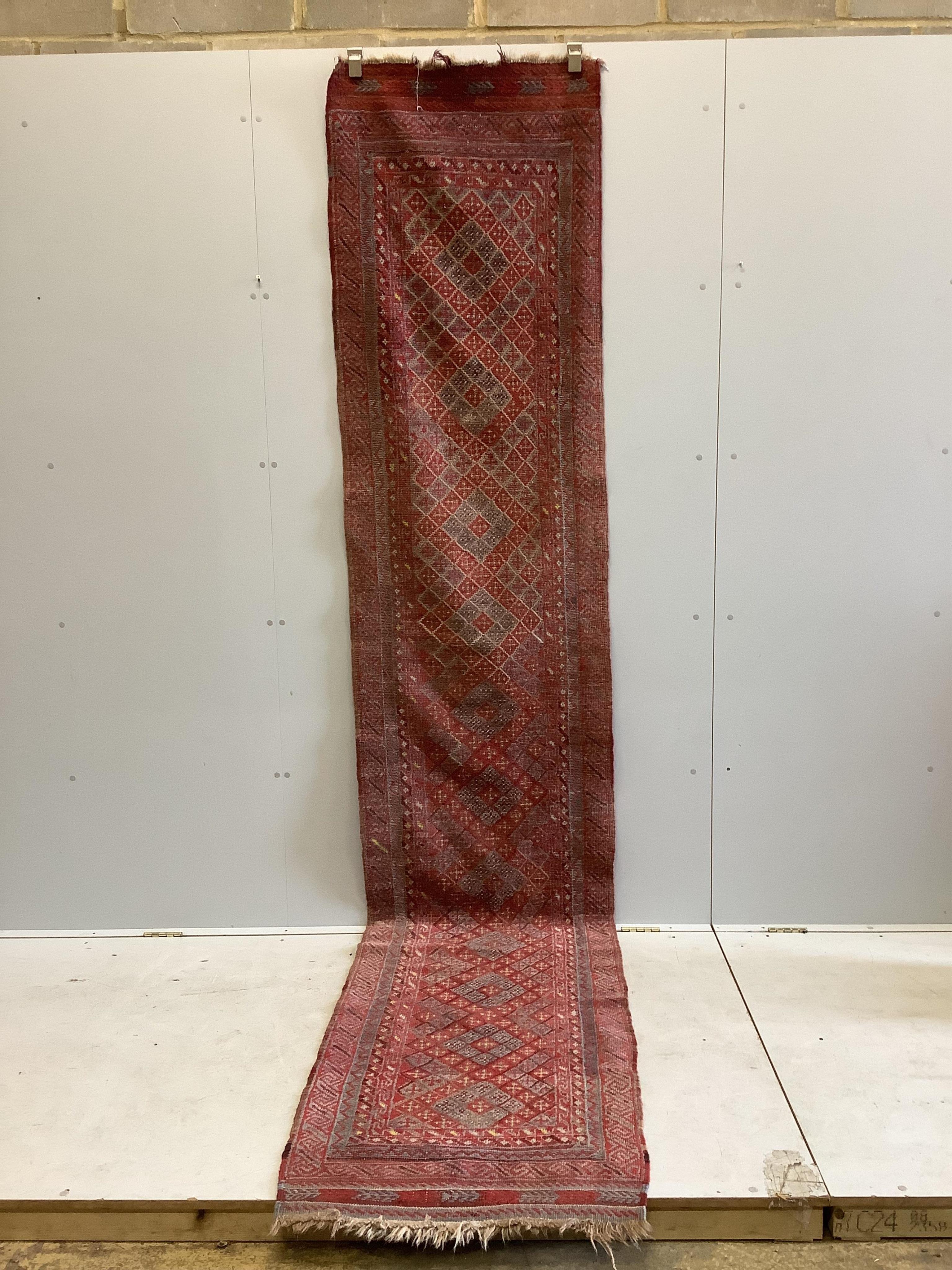 A Caucasian runner, 360 x 70cm. Condition - fair